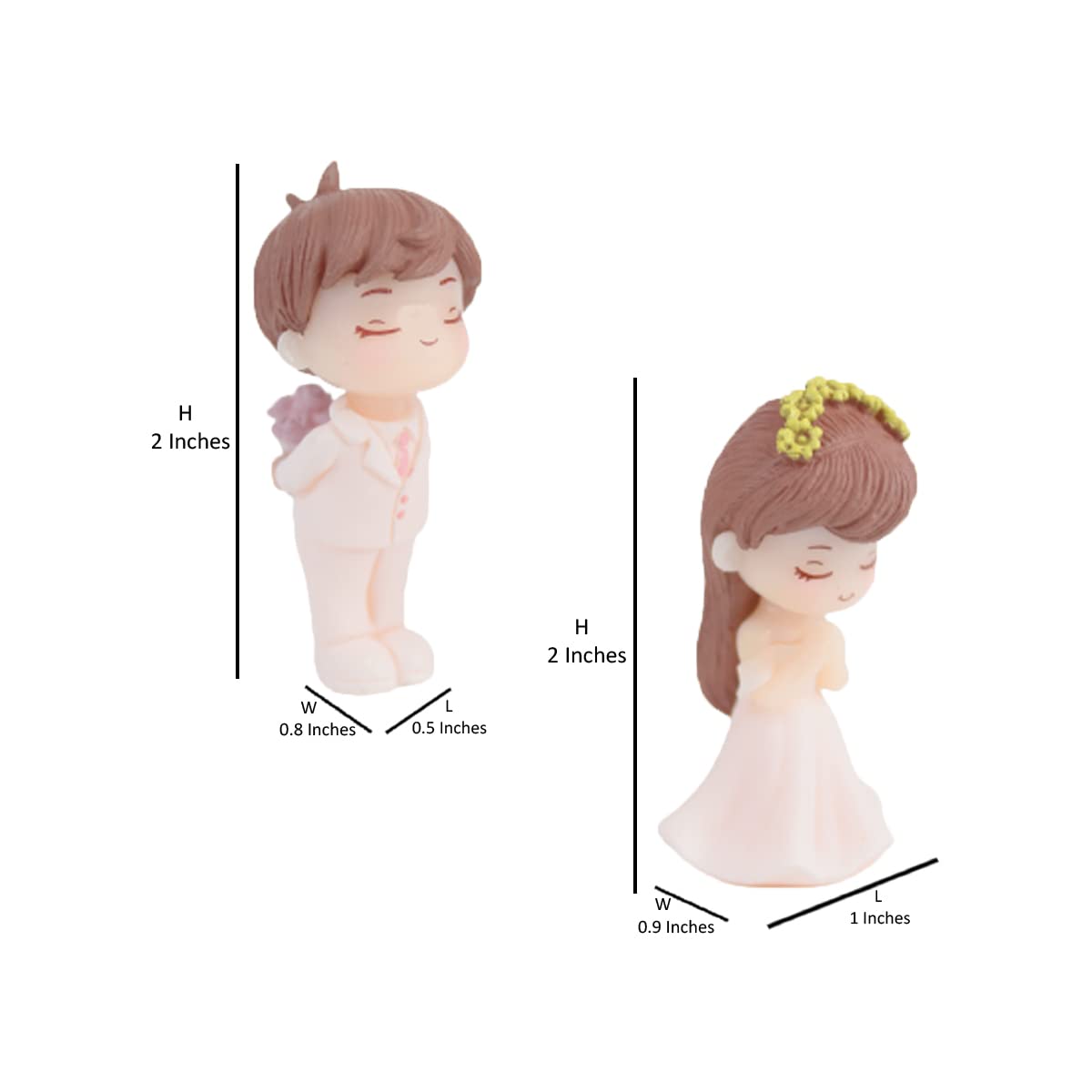 Surprised Couple Miniature (Grey & Pink)