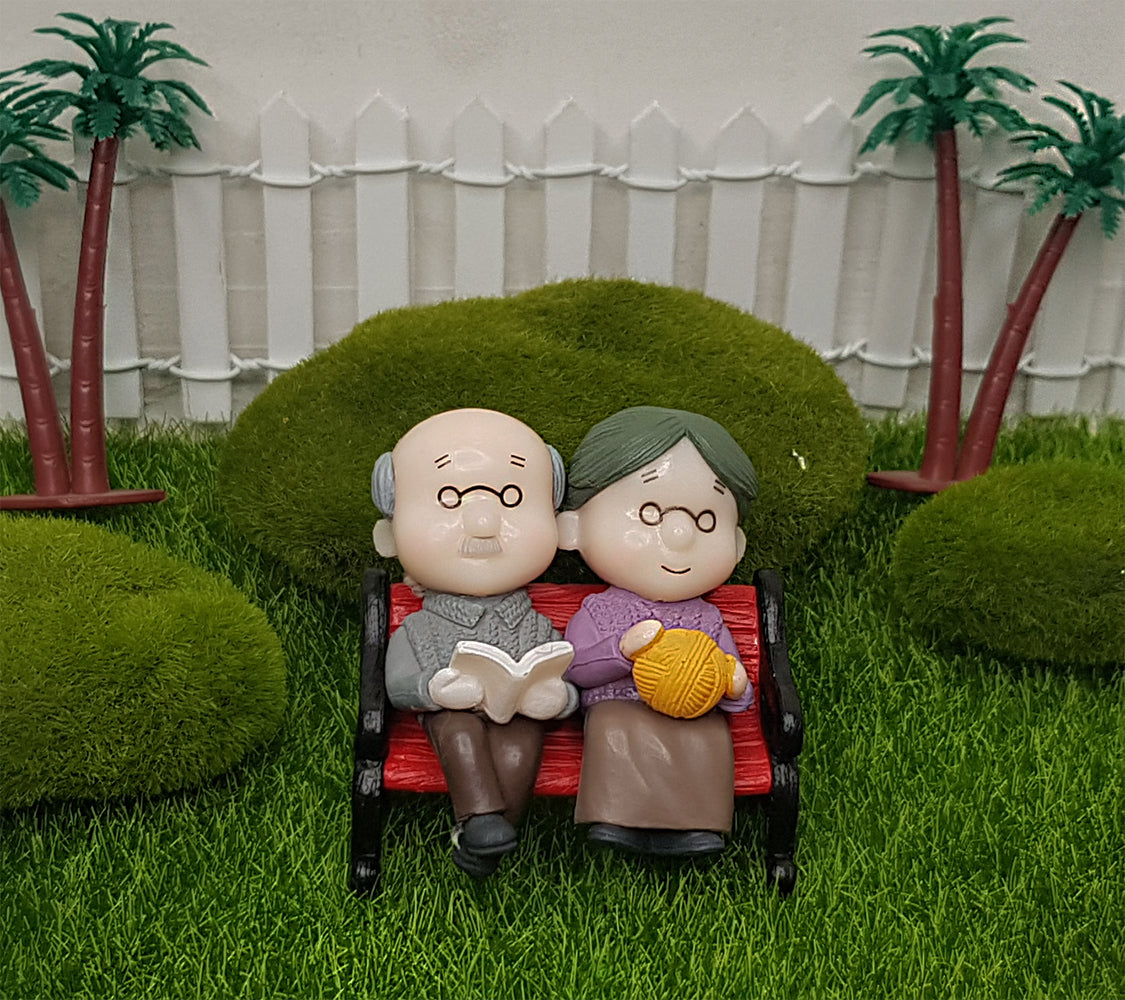Grandparents on Bench Miniature