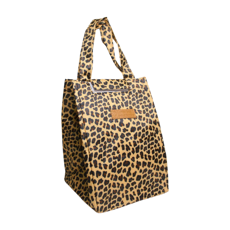 Canvas Tote Lunch Bag - Brown Tiger Print