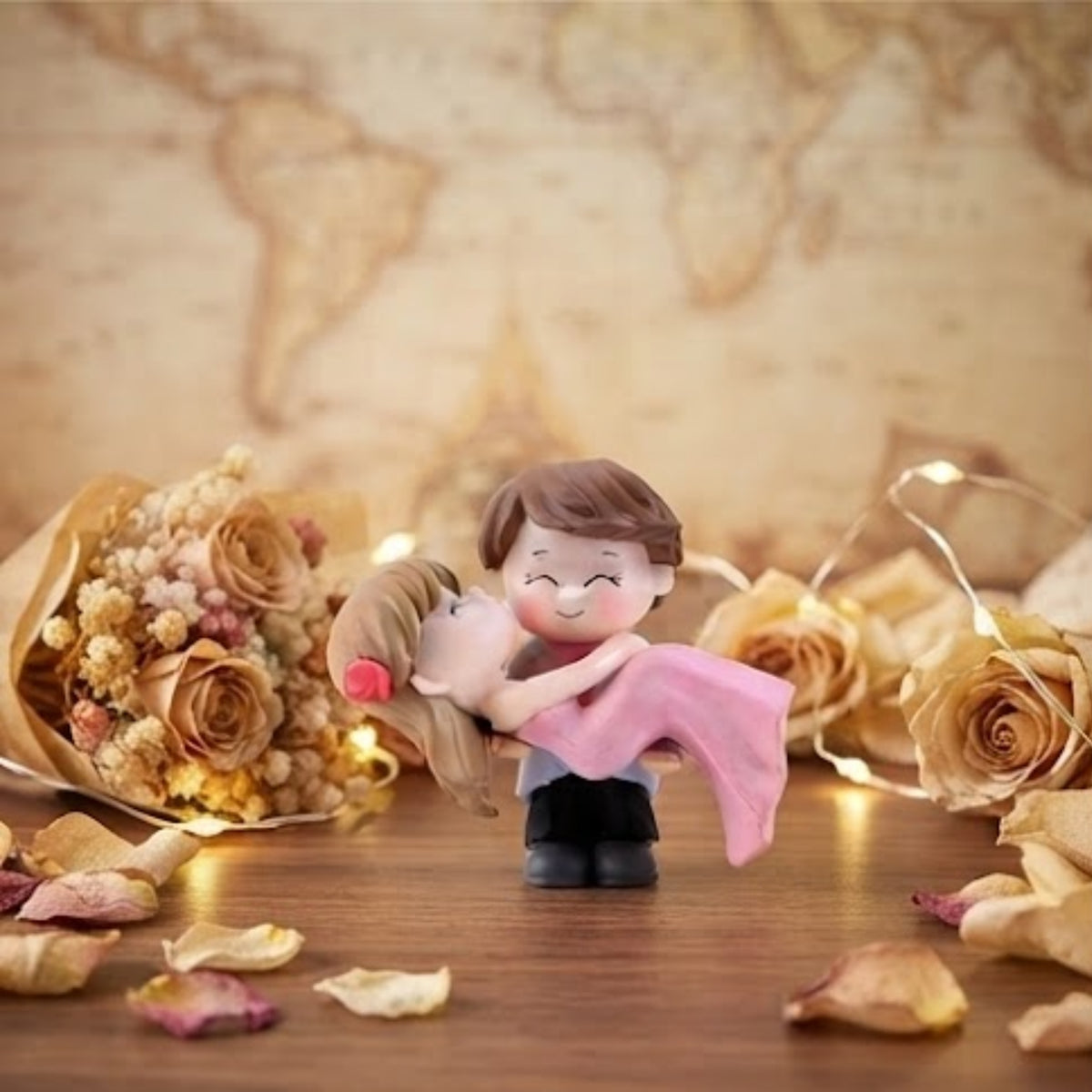 Boy Holding Girl Couple Miniature