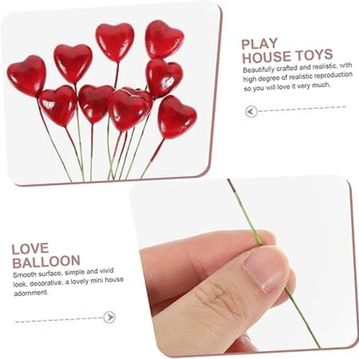 Mini Heart Balloon Cake Topper