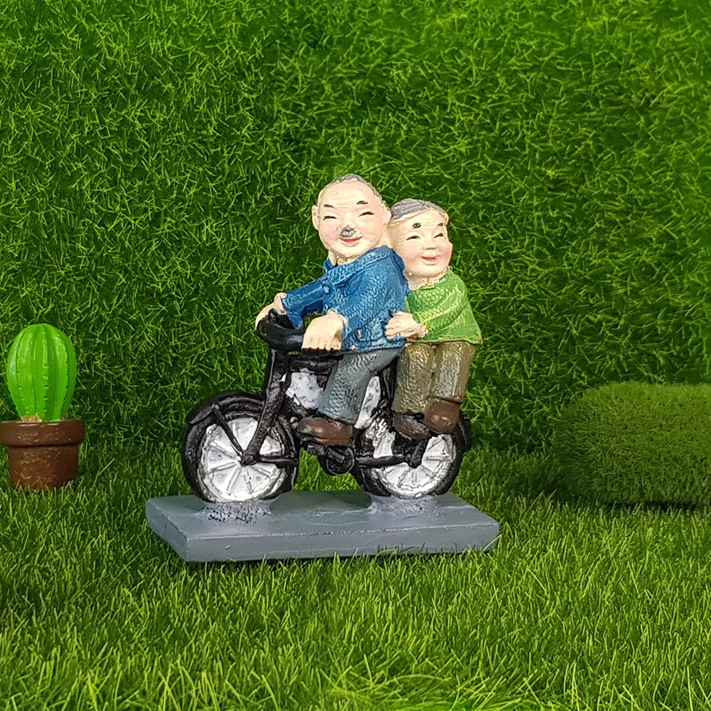 Old Couple on Cycle Miniature