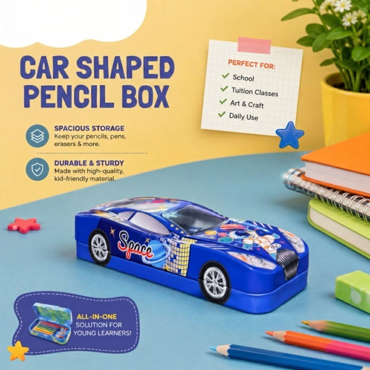 Speedy Racer Metal Pencil Box