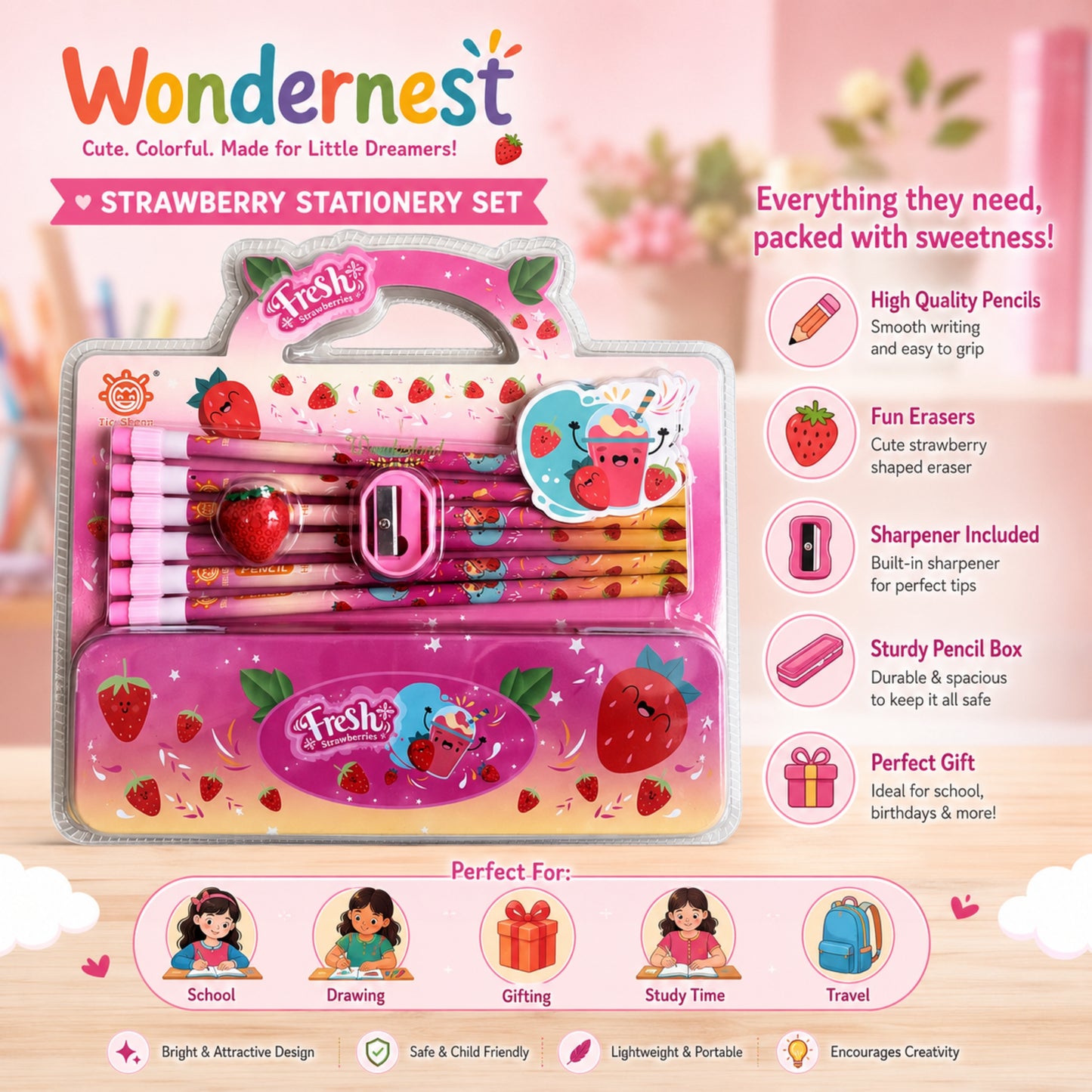 Fruity Friends Stationery Set
