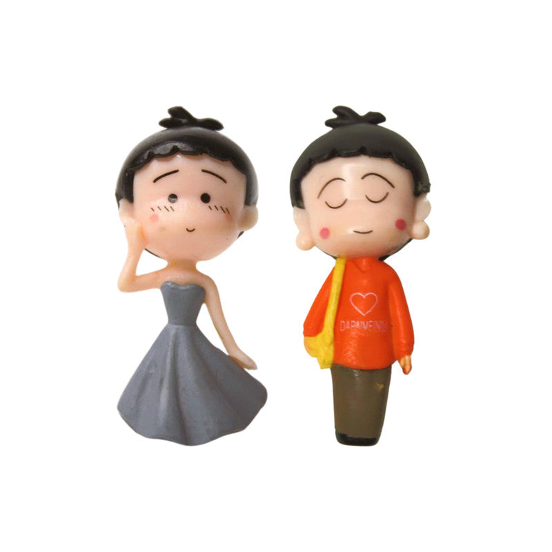 Doll Style Couple Miniature (Grey & Orange)
