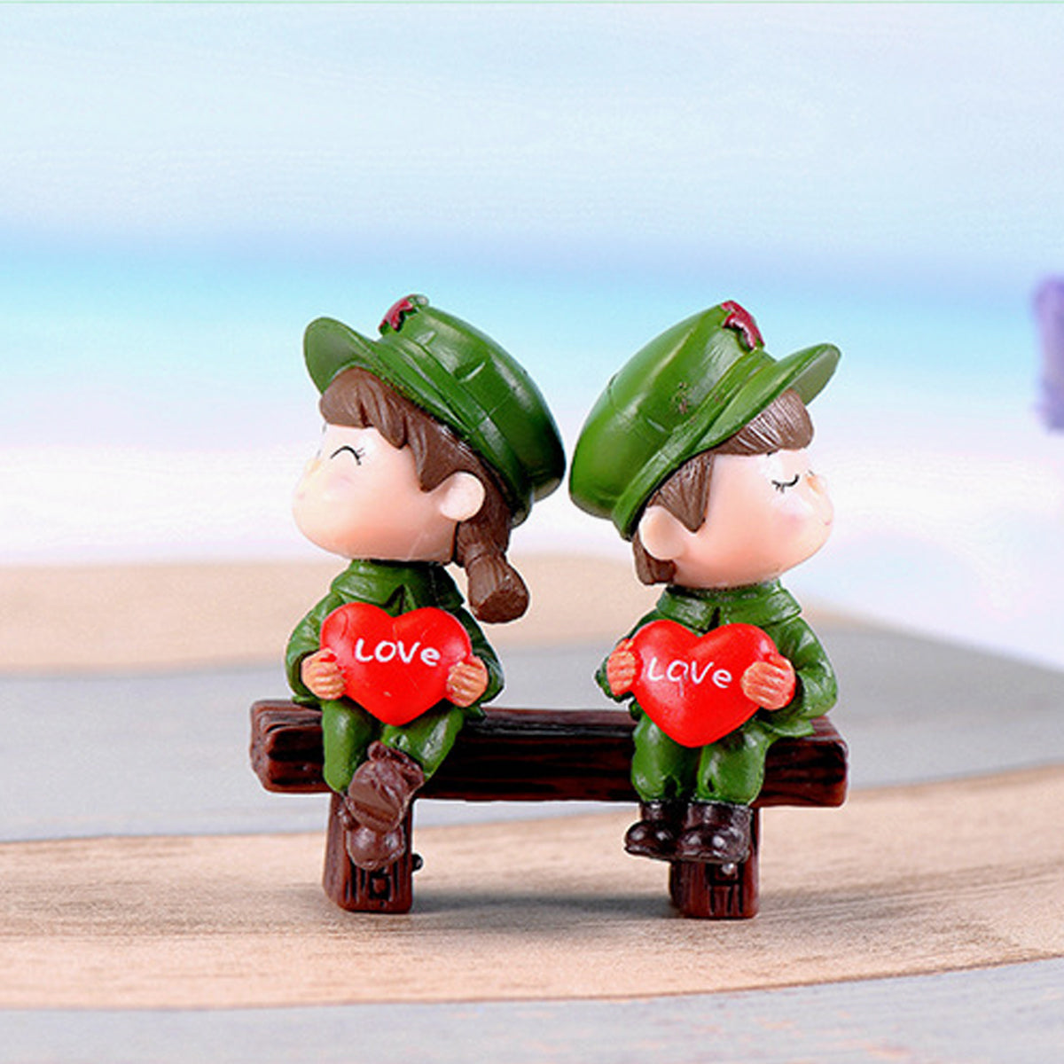 Army Couple with Heart Miniature
