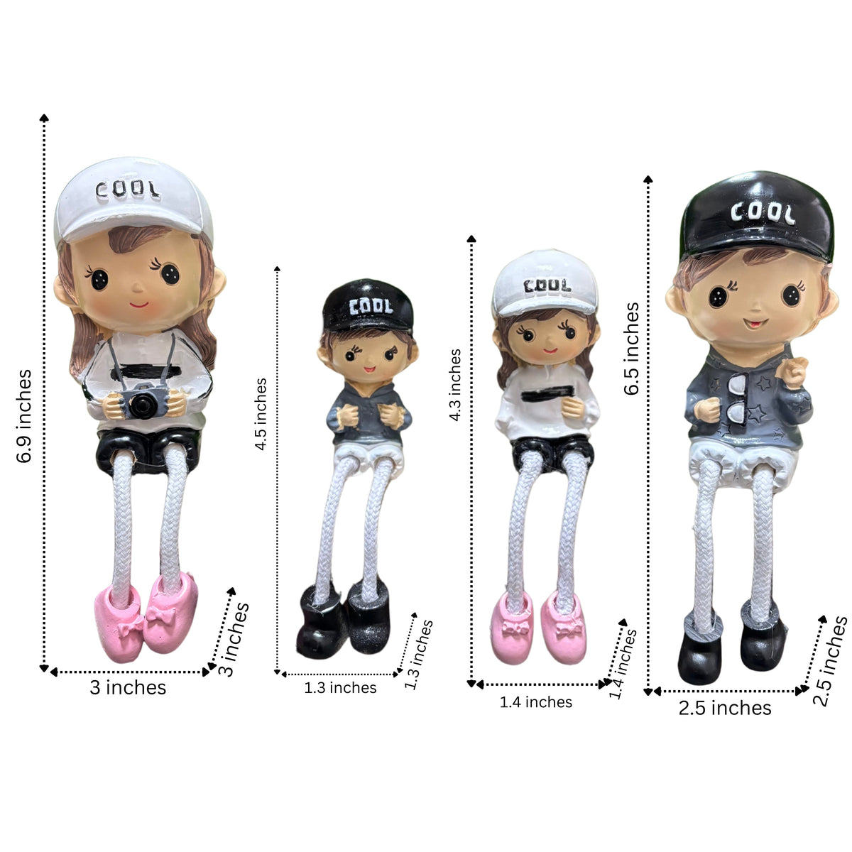 Family Shelf Hanging Dolls - Set of 4
