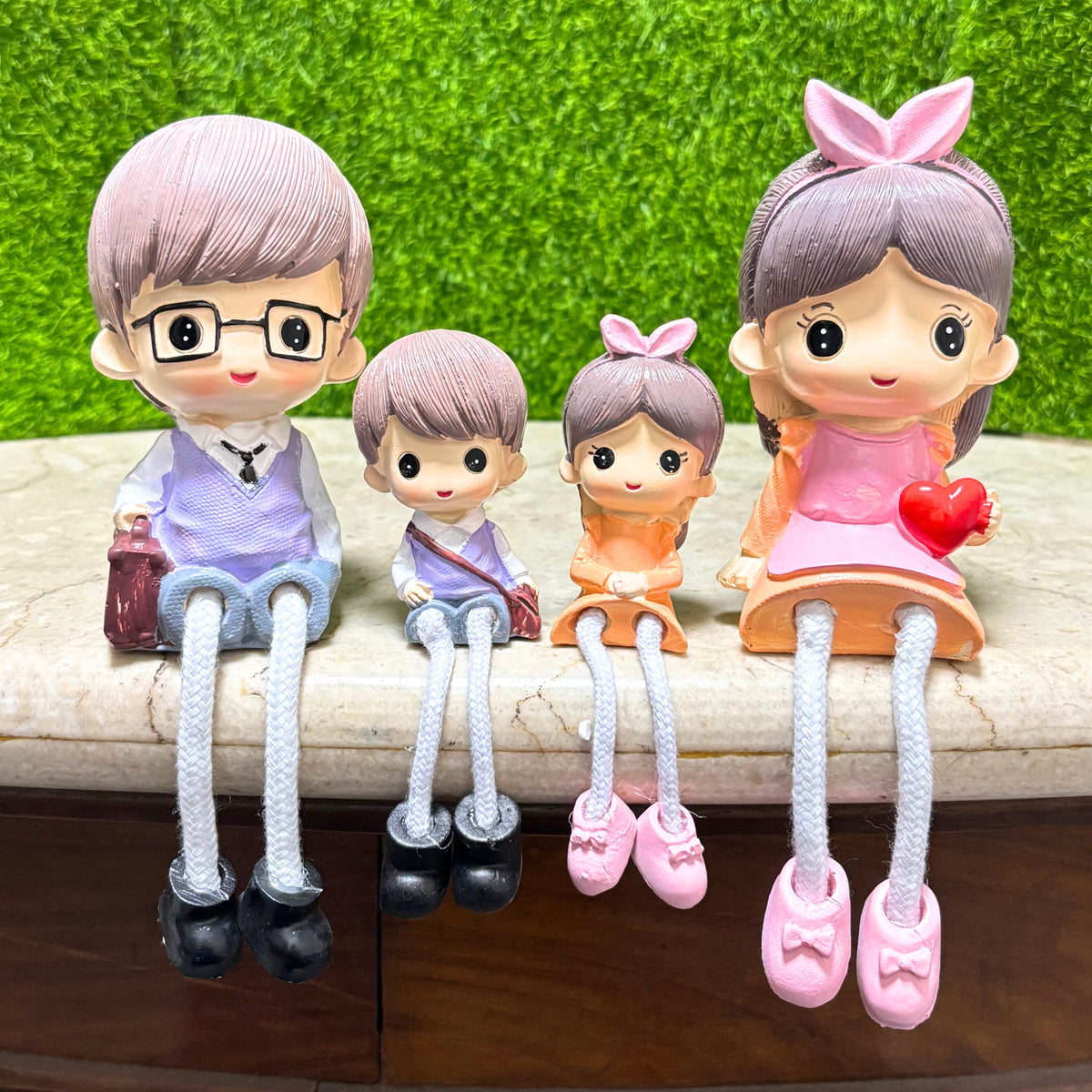 Family of 4 Hanging Leg Figurines
