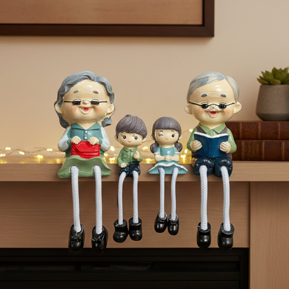4-piece grandparents and grandkids shelf sitter