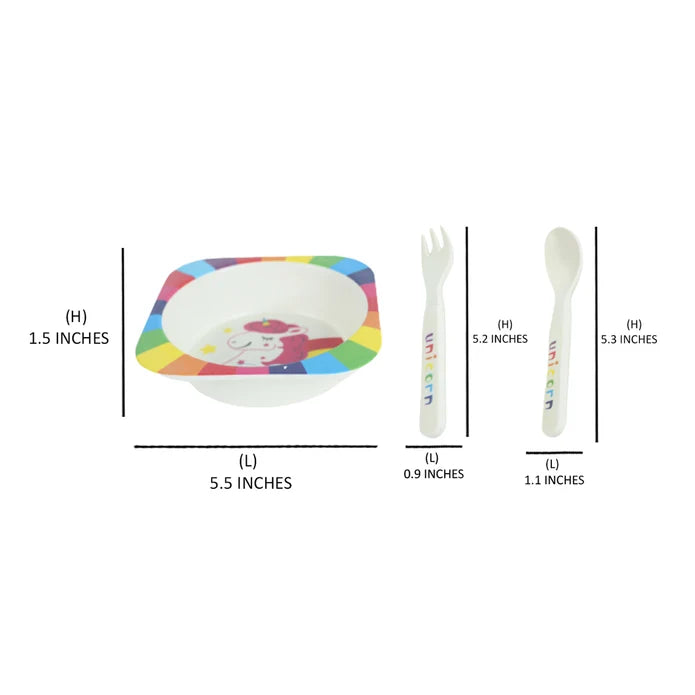 Bamboo Fiber Kids Utensils Set