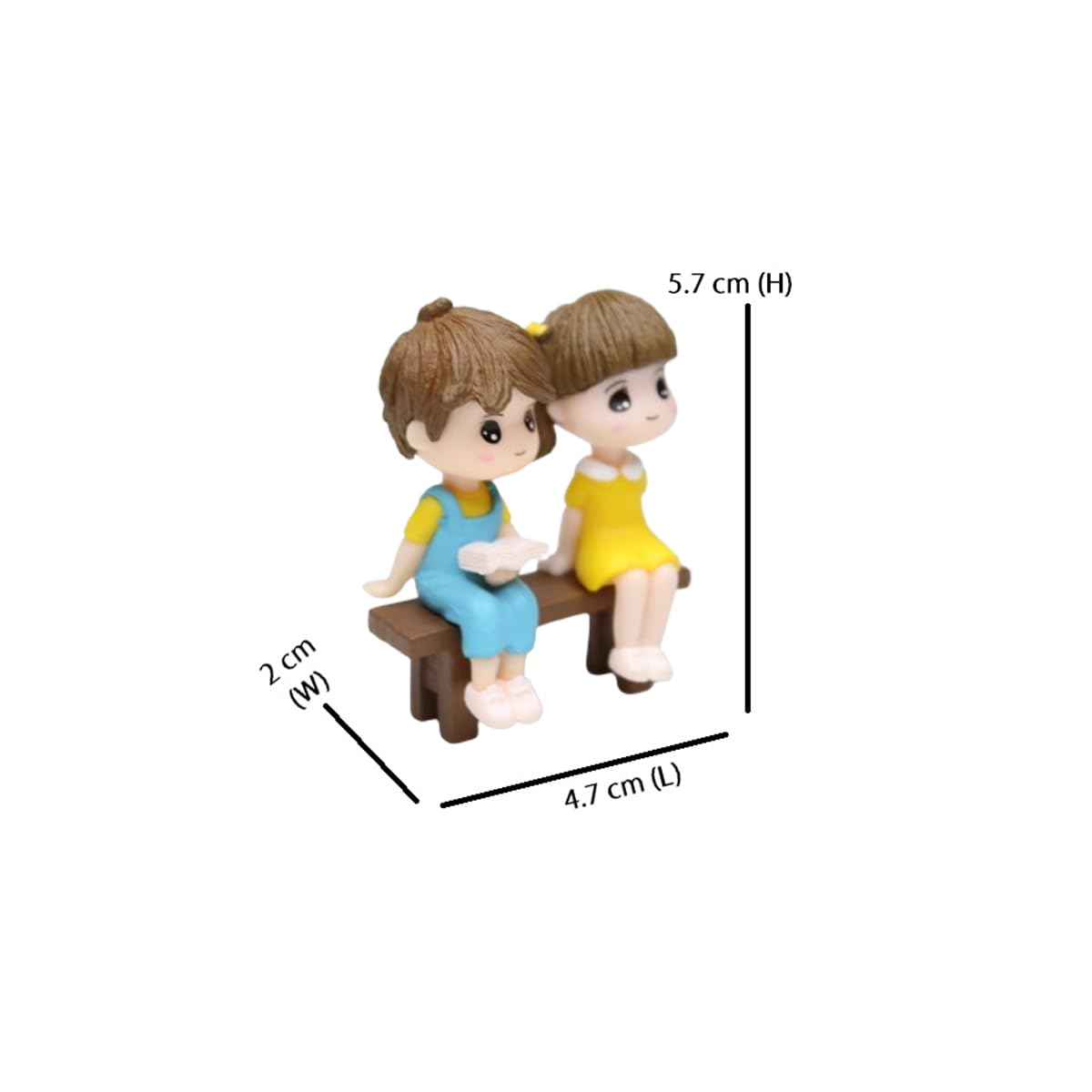 Small Kids on Bench Miniature Set