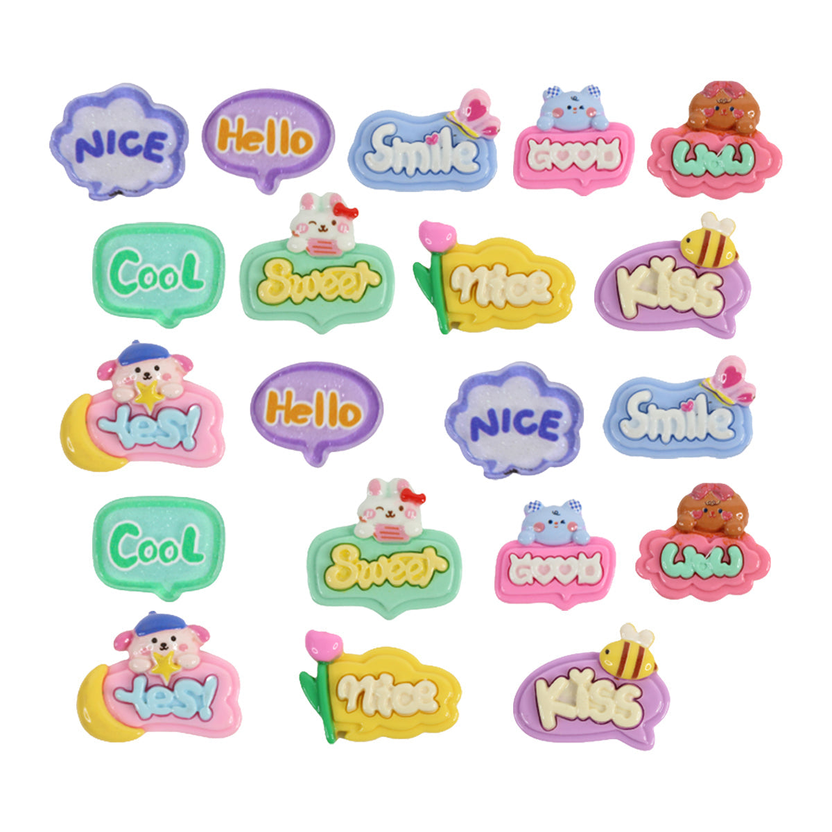3D Sticker Combo Set - Cute Messages