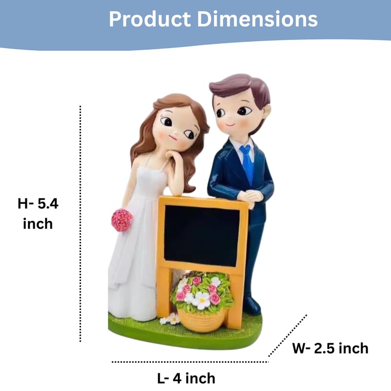 Wedding Couple Figurine with Mini Blackboard