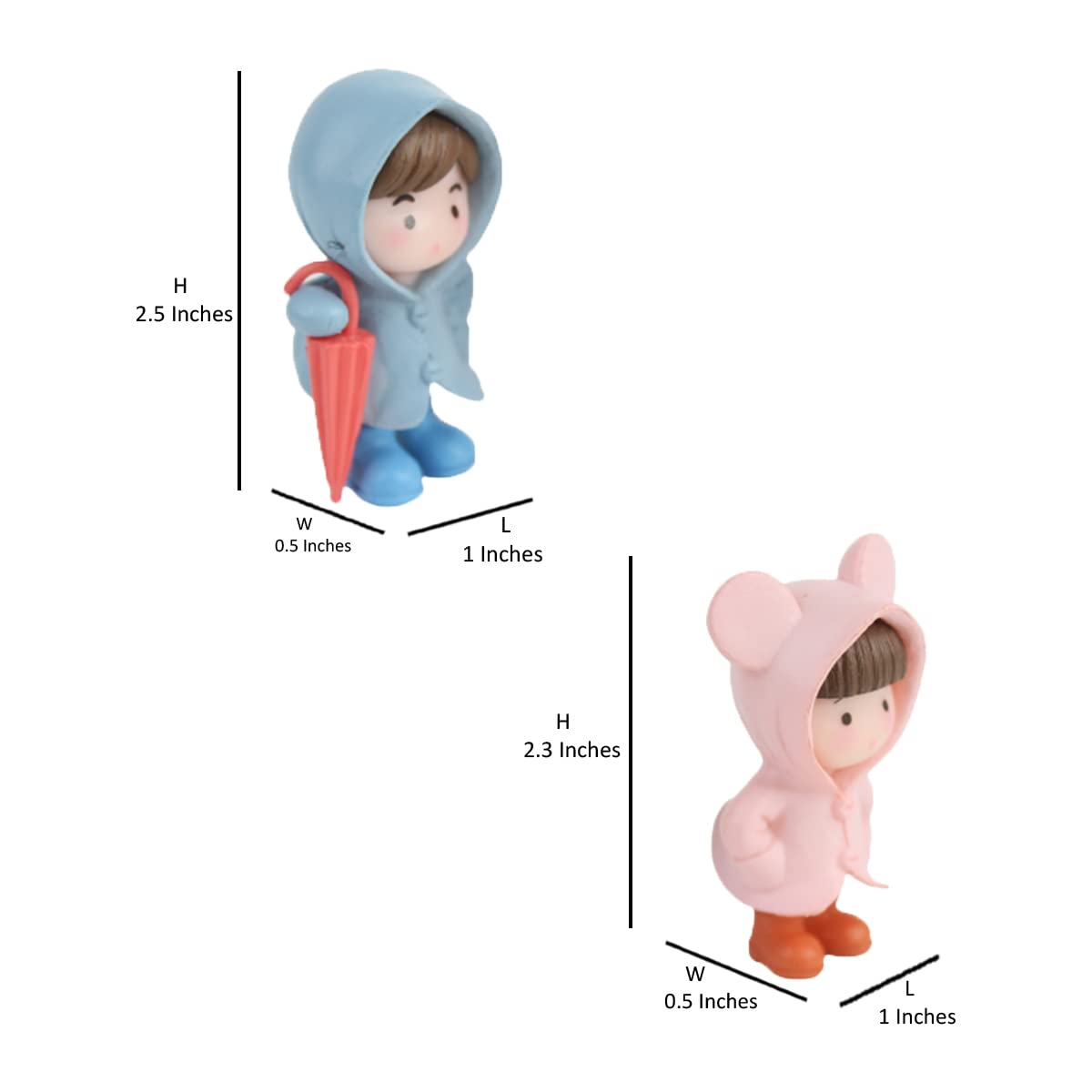 Raincoat Couple Miniature (Red & Blue)