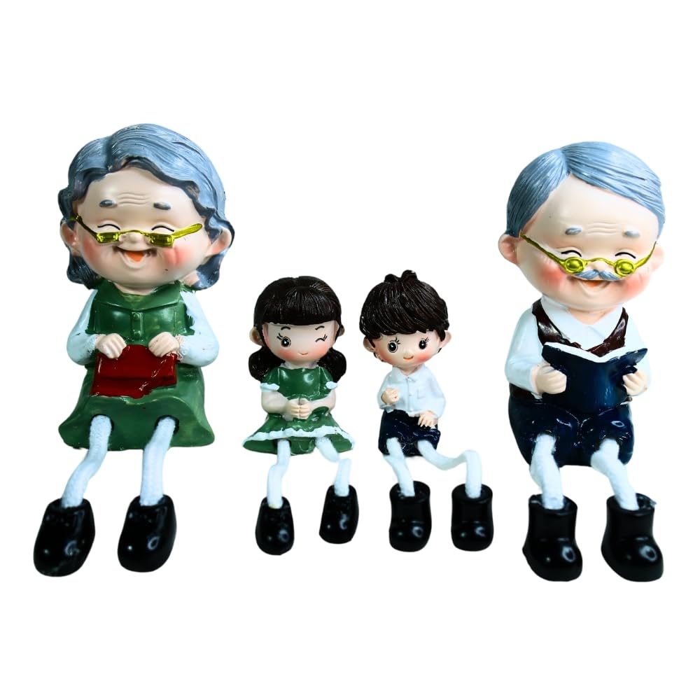 Grandparents and grandkids hanging dolls set of 4