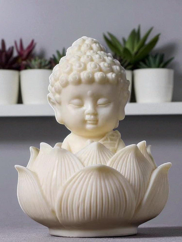 White Resin Monk on Lotus