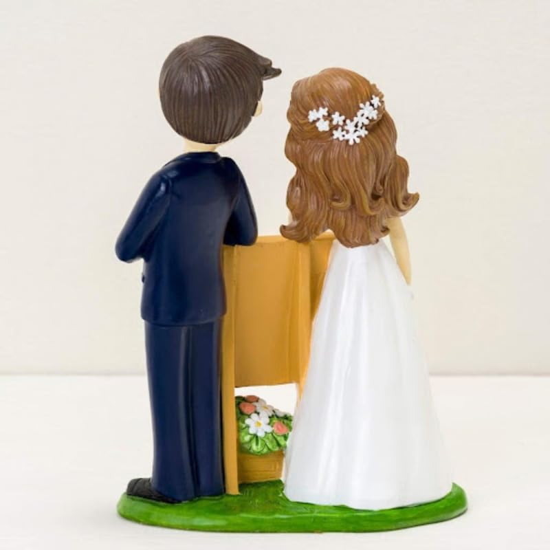 Wedding Couple Figurine with Mini Blackboard