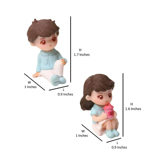 Sitting Couple Miniature Figurine