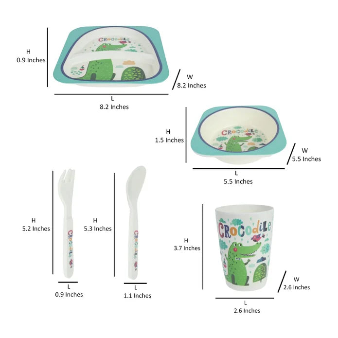 Kids Dinnerware Bamboo Fibre Set of 5