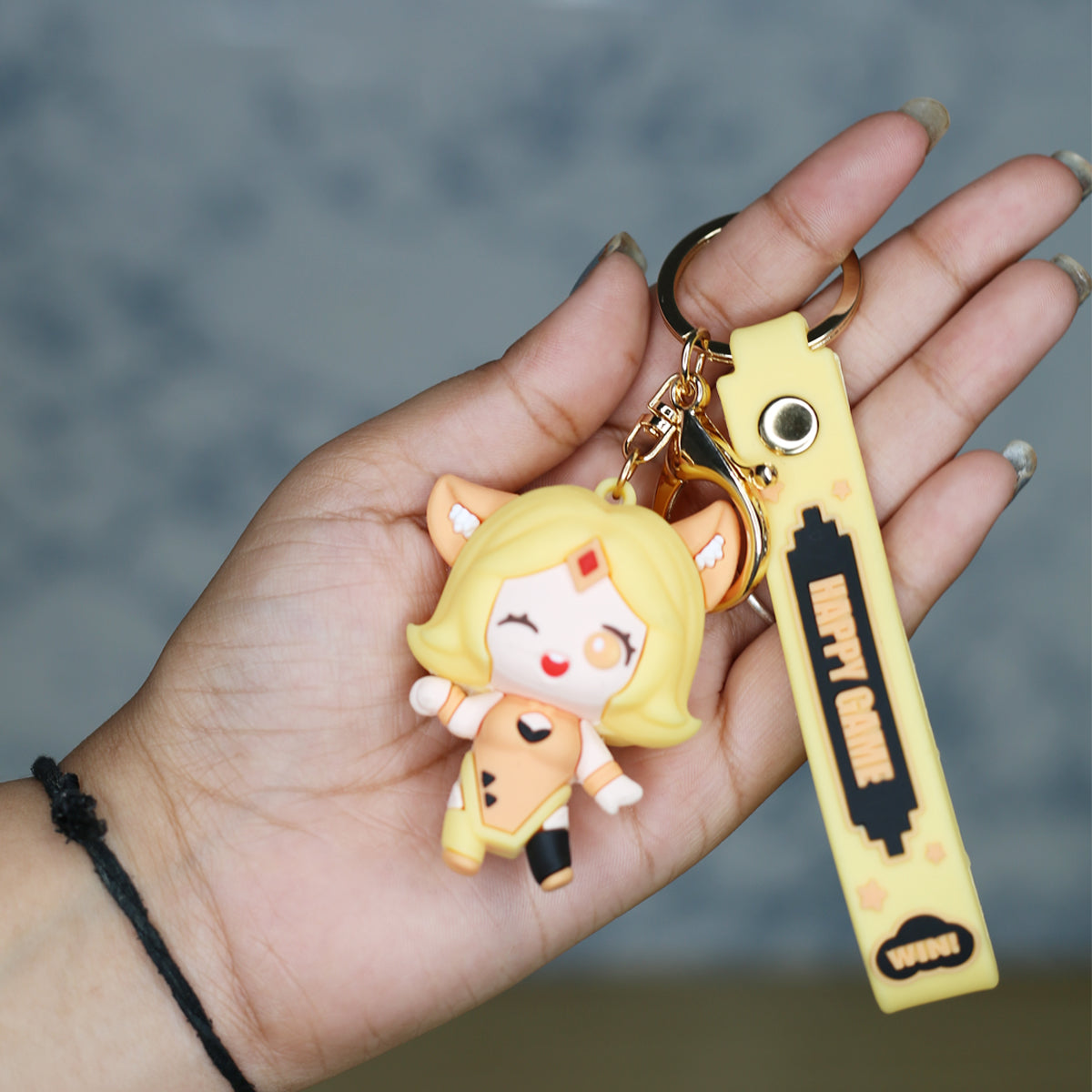 Cartoon Keychain with Band - Yellow Doll