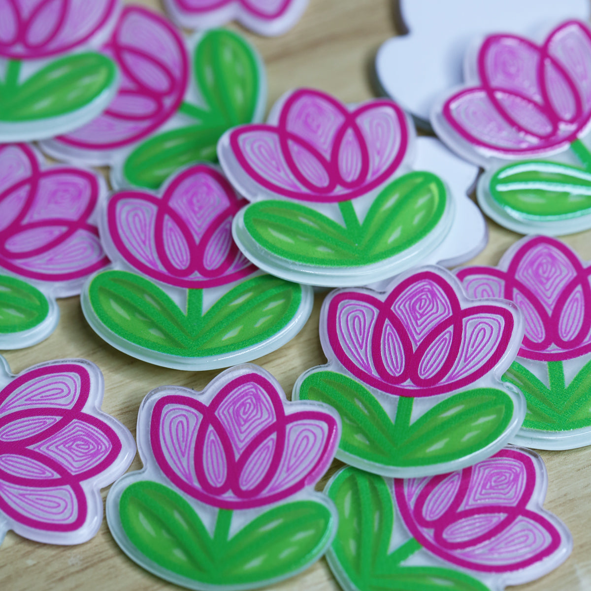 Acrylic 3D Sticker Set - Lotus