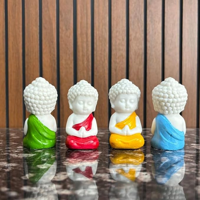 Mini Meditating Monk Statues - Set of 4