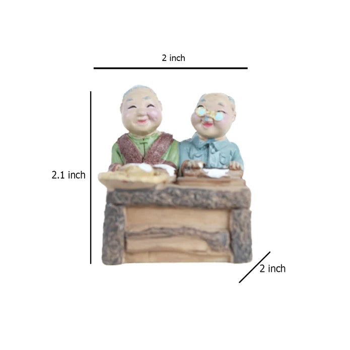 Old Couple Cooking Miniature