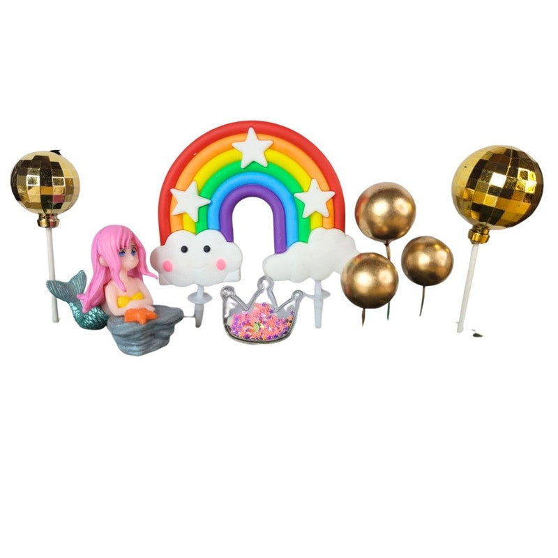 Mermaid & Rainbow Cake Topper - Disco Ball