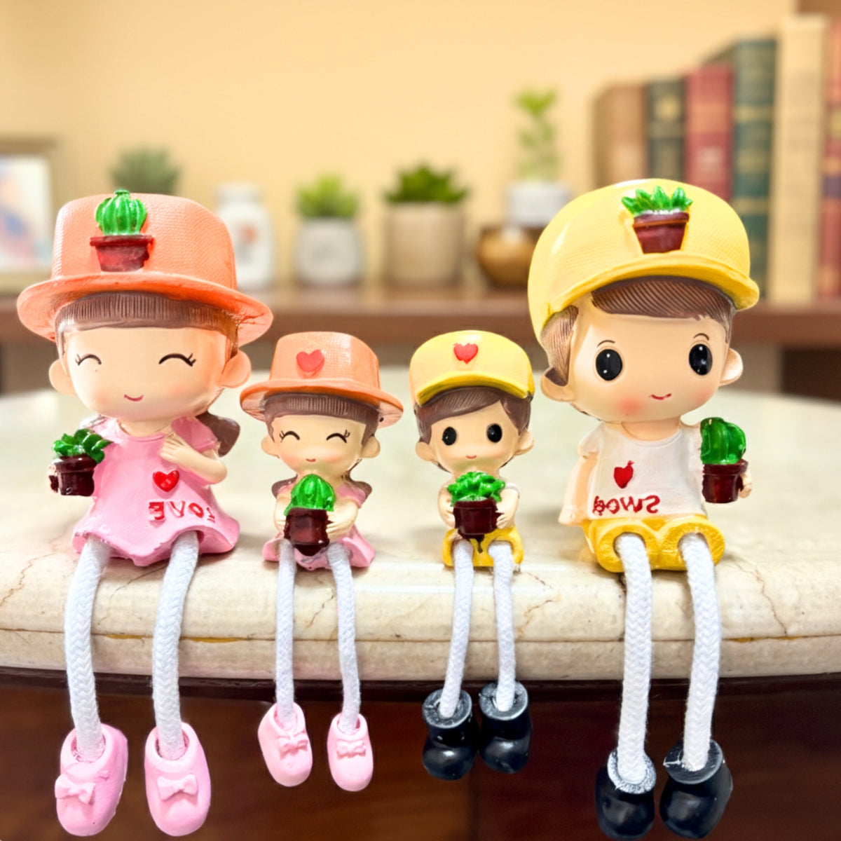 Family of 4 shelf hanging dolls