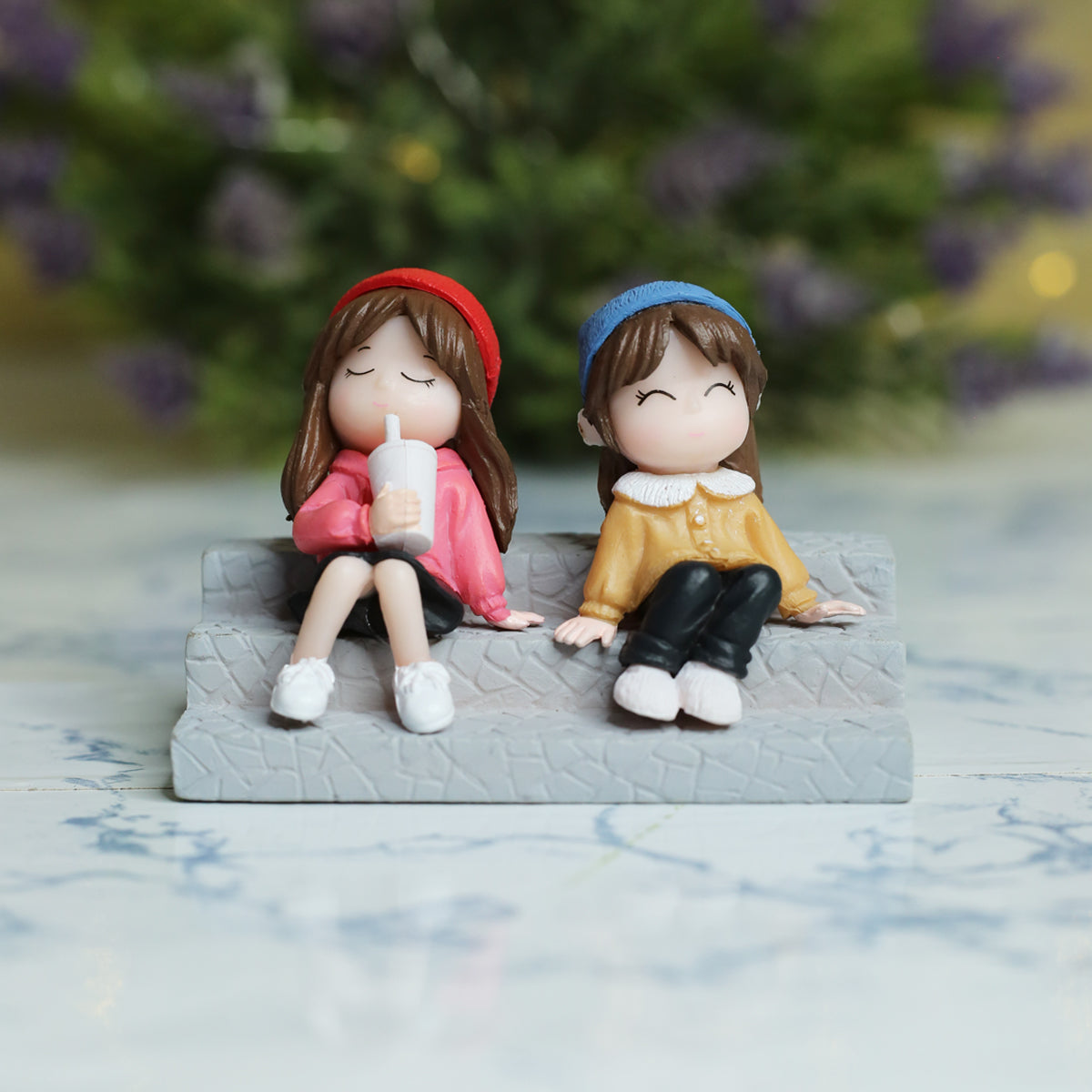 Two Sisters on Stairs Miniature - Design 1