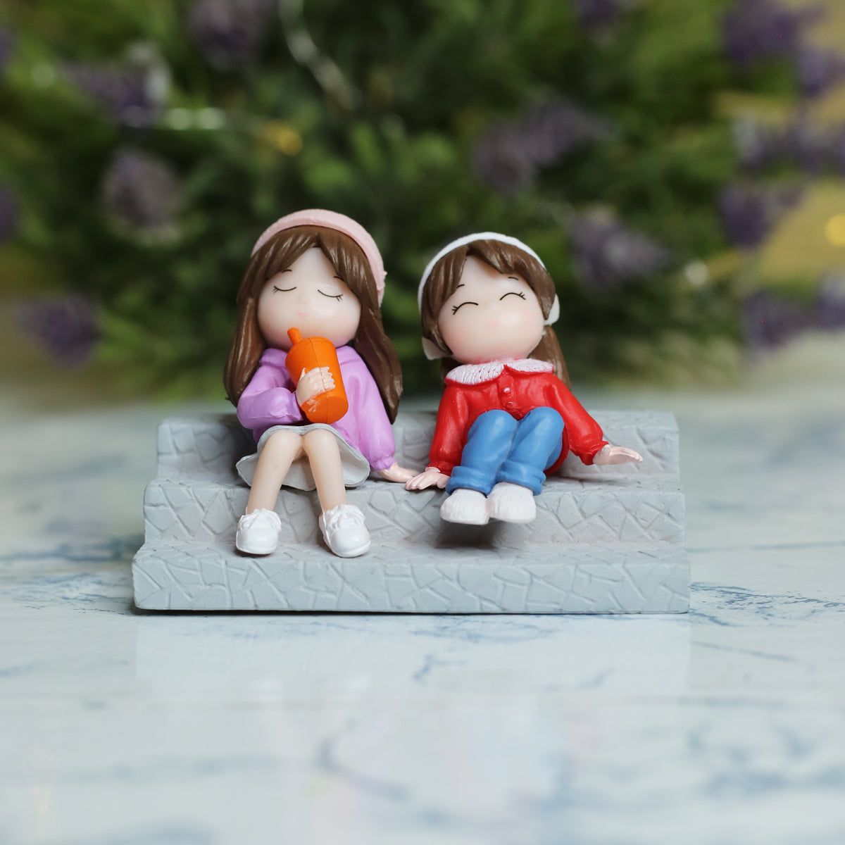Two Sisters on Stairs Miniature - Design 2