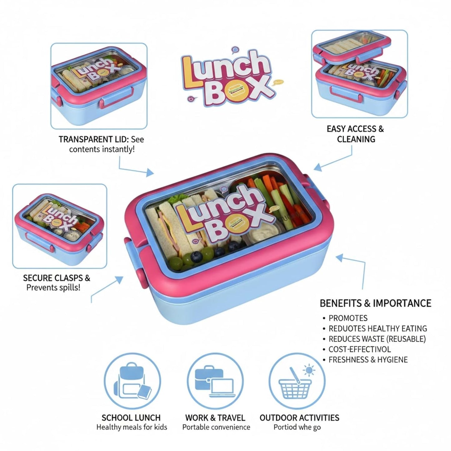 Leak-Proof Lunch Container 600ml