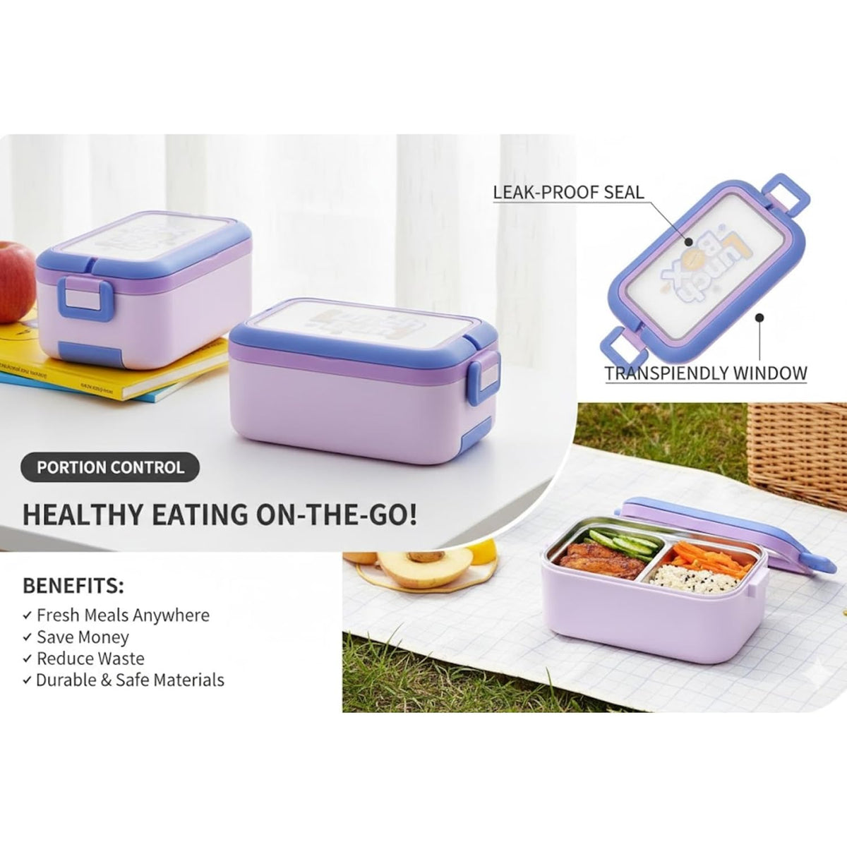 Leak-Proof Lunch Container 600ml