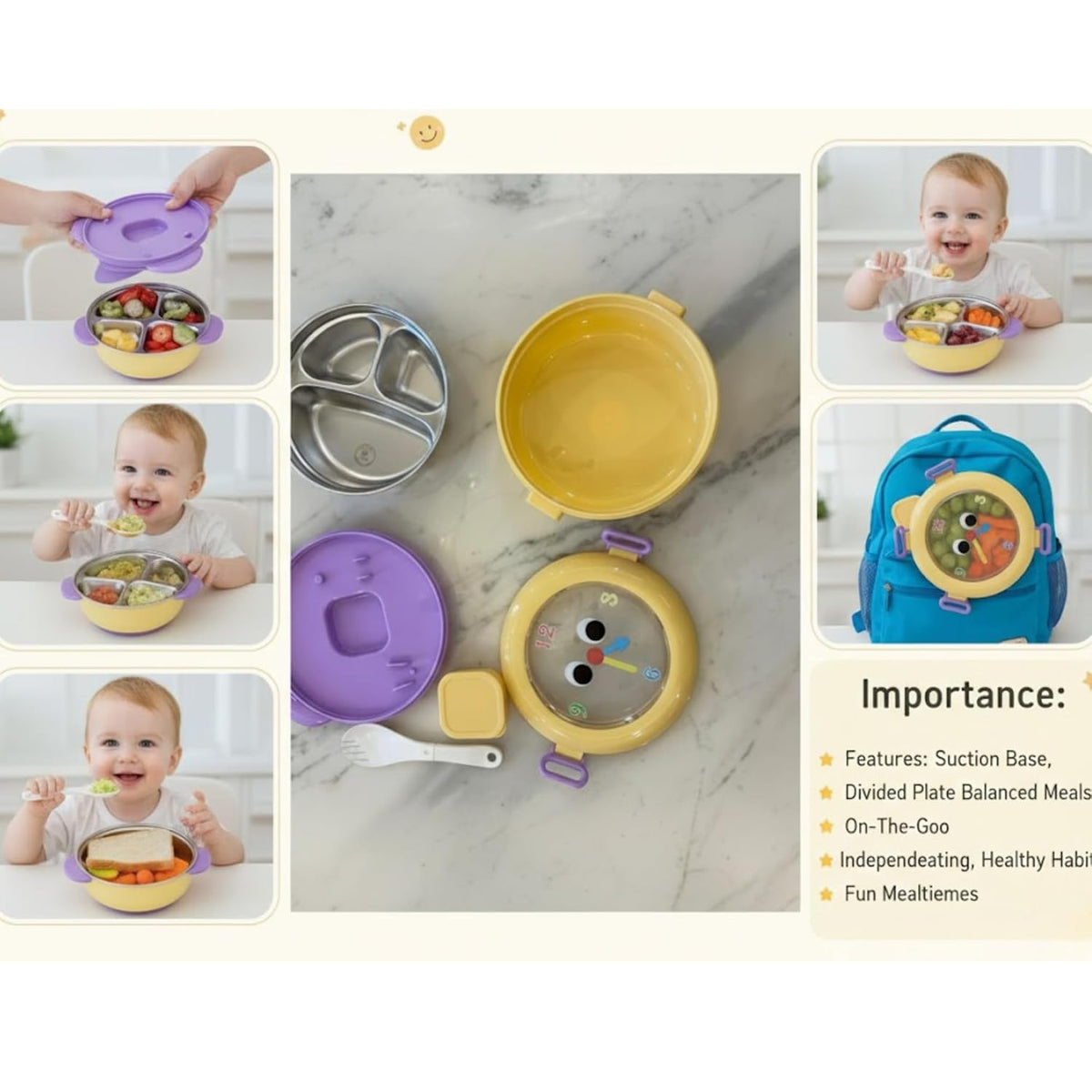Round Clock Tiffin Box