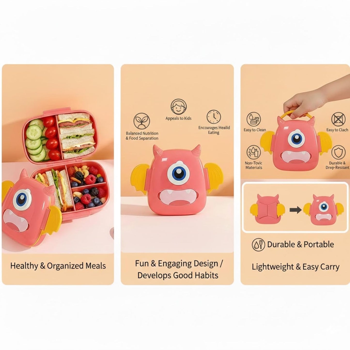 Monster Shape Lunch Box