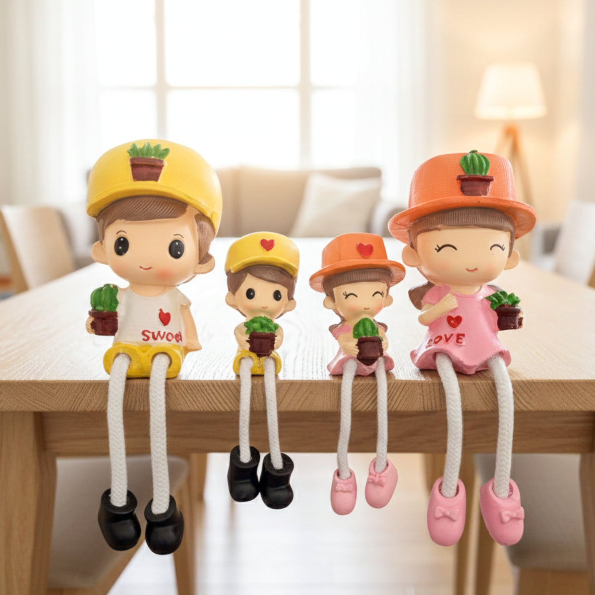 Family of 4 Shelf Hanging Dolls