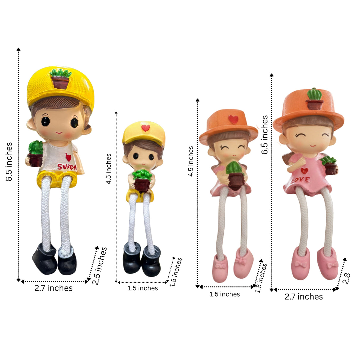 Family of 4 Shelf Hanging Dolls