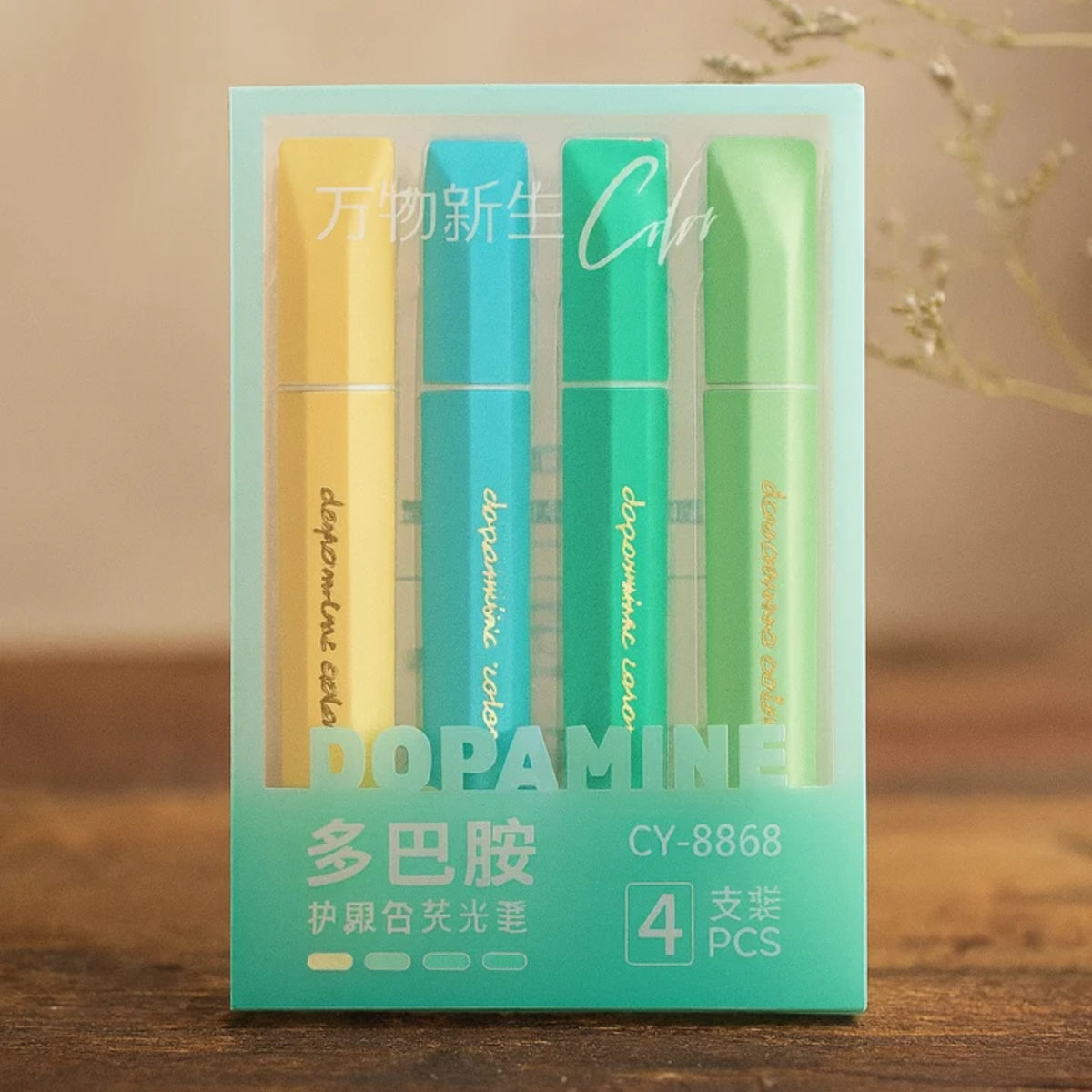 Color Aesthetic Highlighters Set – 4-Piece Pastel Marker Set