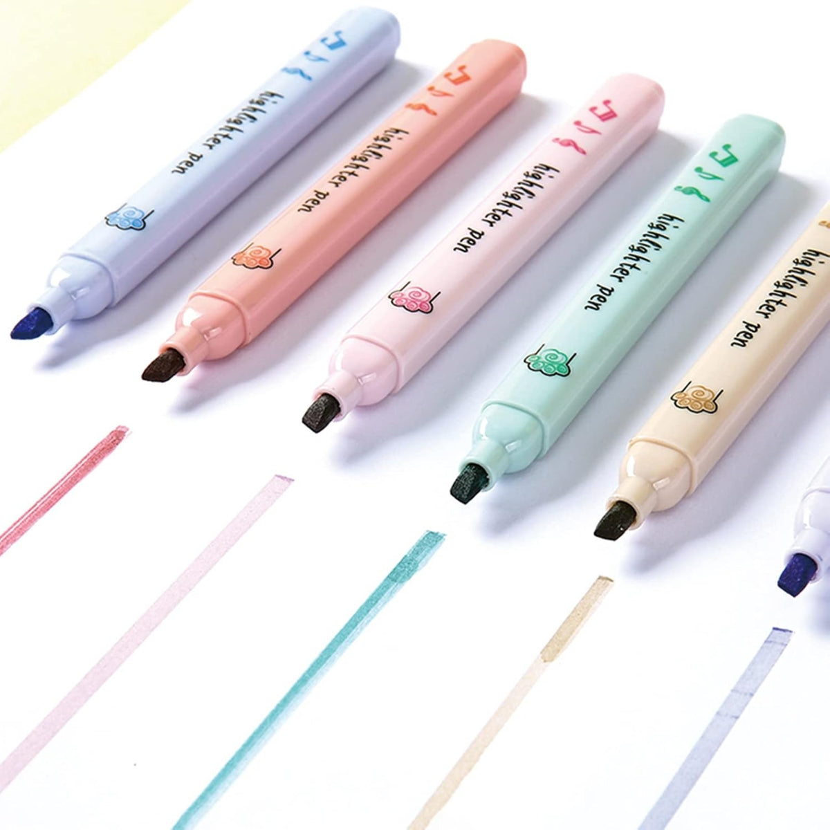 Cute Cat Claw Highlighters - 6-Piece Pastel Aesthetic Highlighter Pen Set