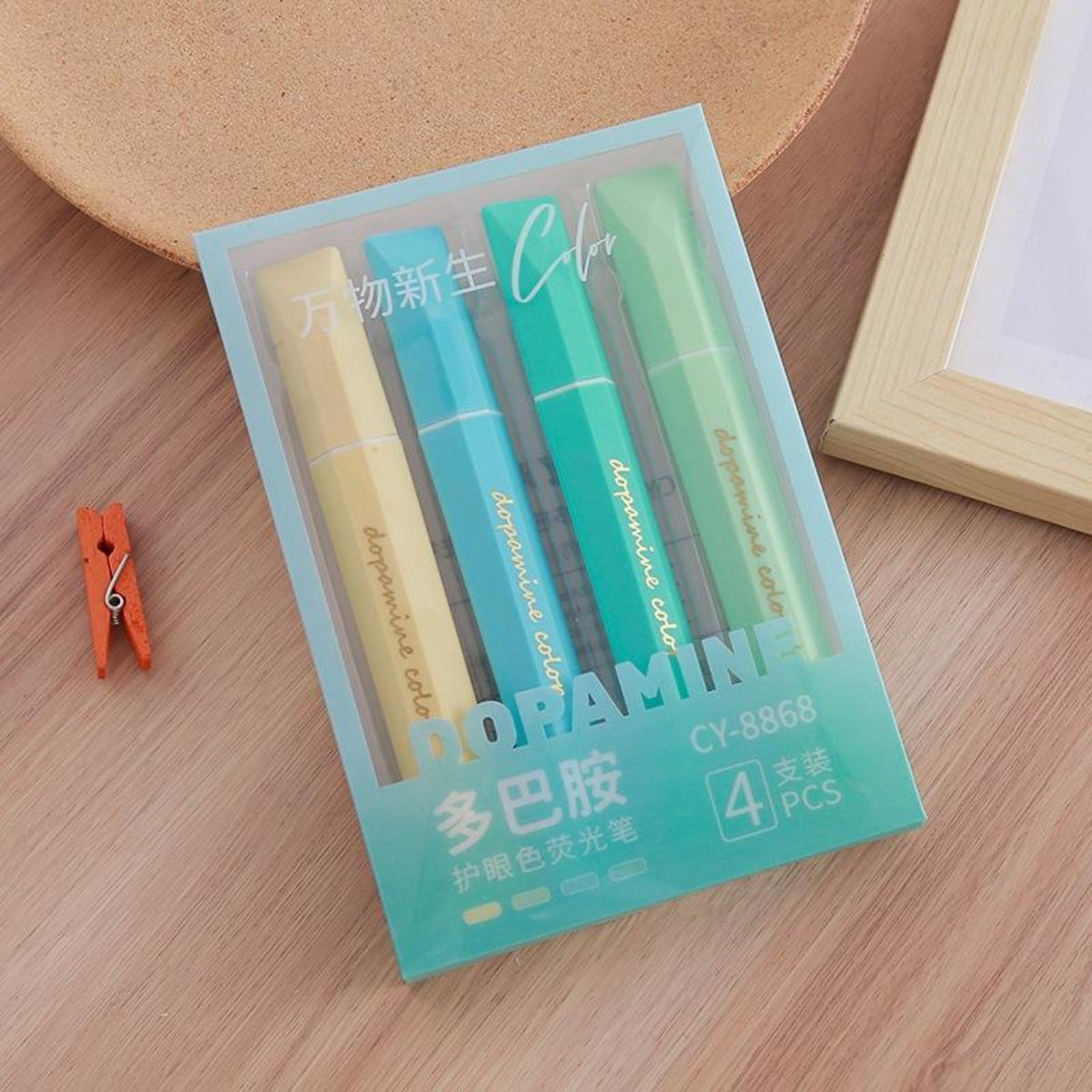 Color Aesthetic Highlighters Set – 4-Piece Pastel Marker Set
