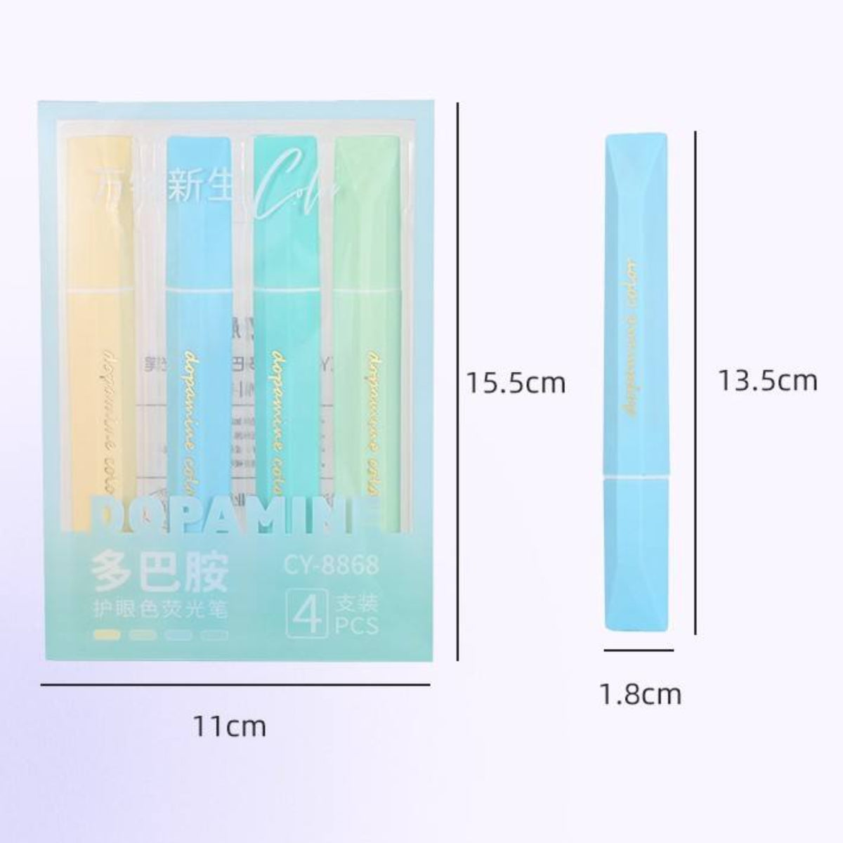 Color Aesthetic Highlighters Set – 4-Piece Pastel Marker Set