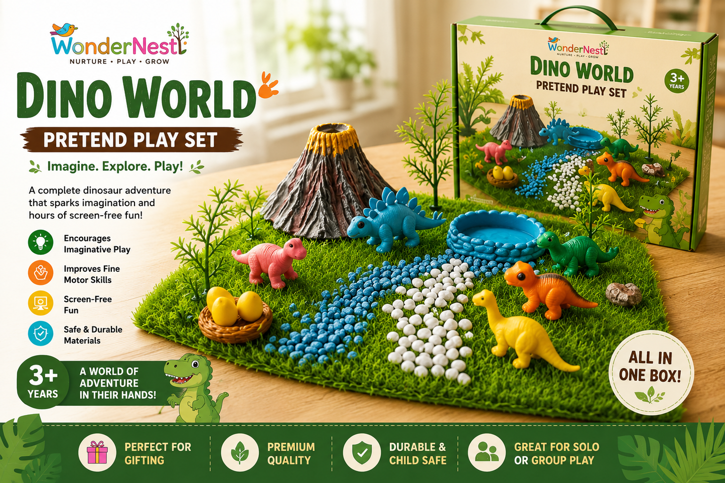 Dino World Sensory and Pretend Play Set