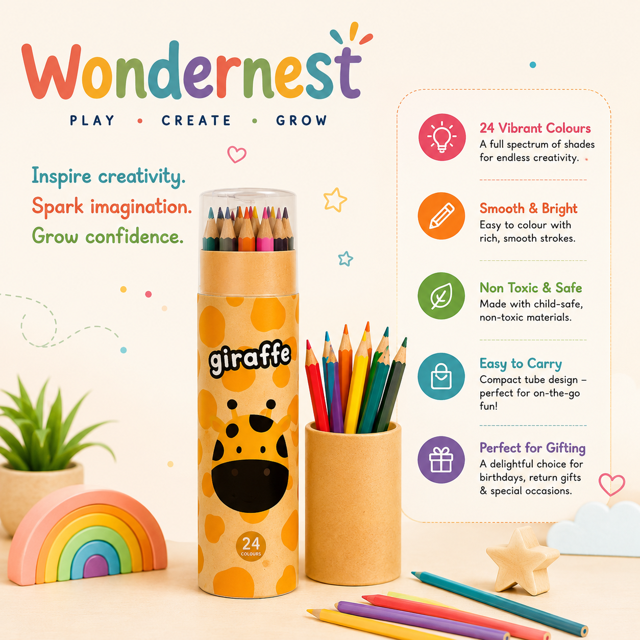 Rainbow Pencil Set - 24 Colours
