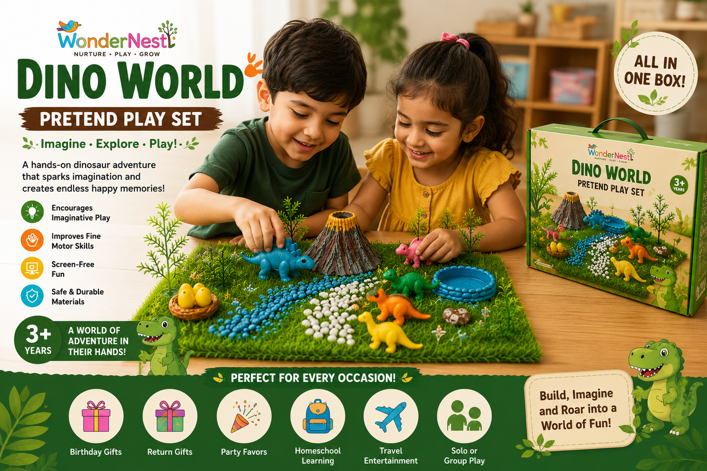 Dino World Sensory and Pretend Play Set