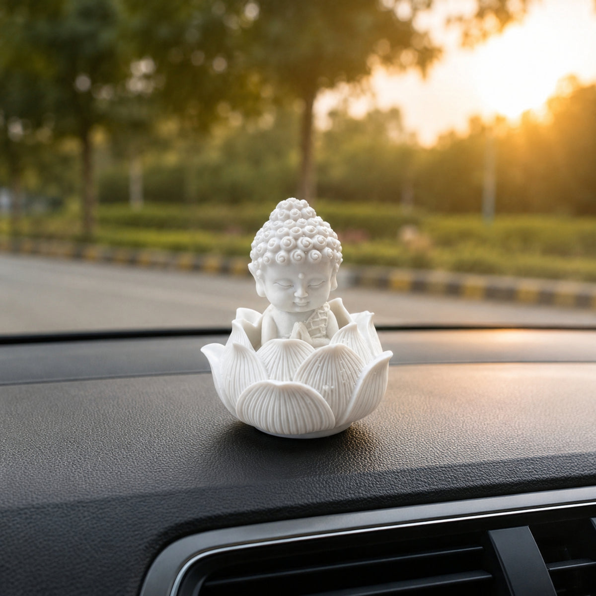White Resin Monk on Lotus