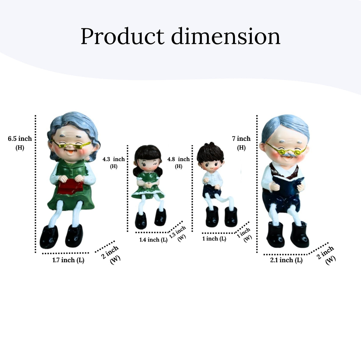 Grandparents & Grandkids Hanging Dolls (Set of 4)