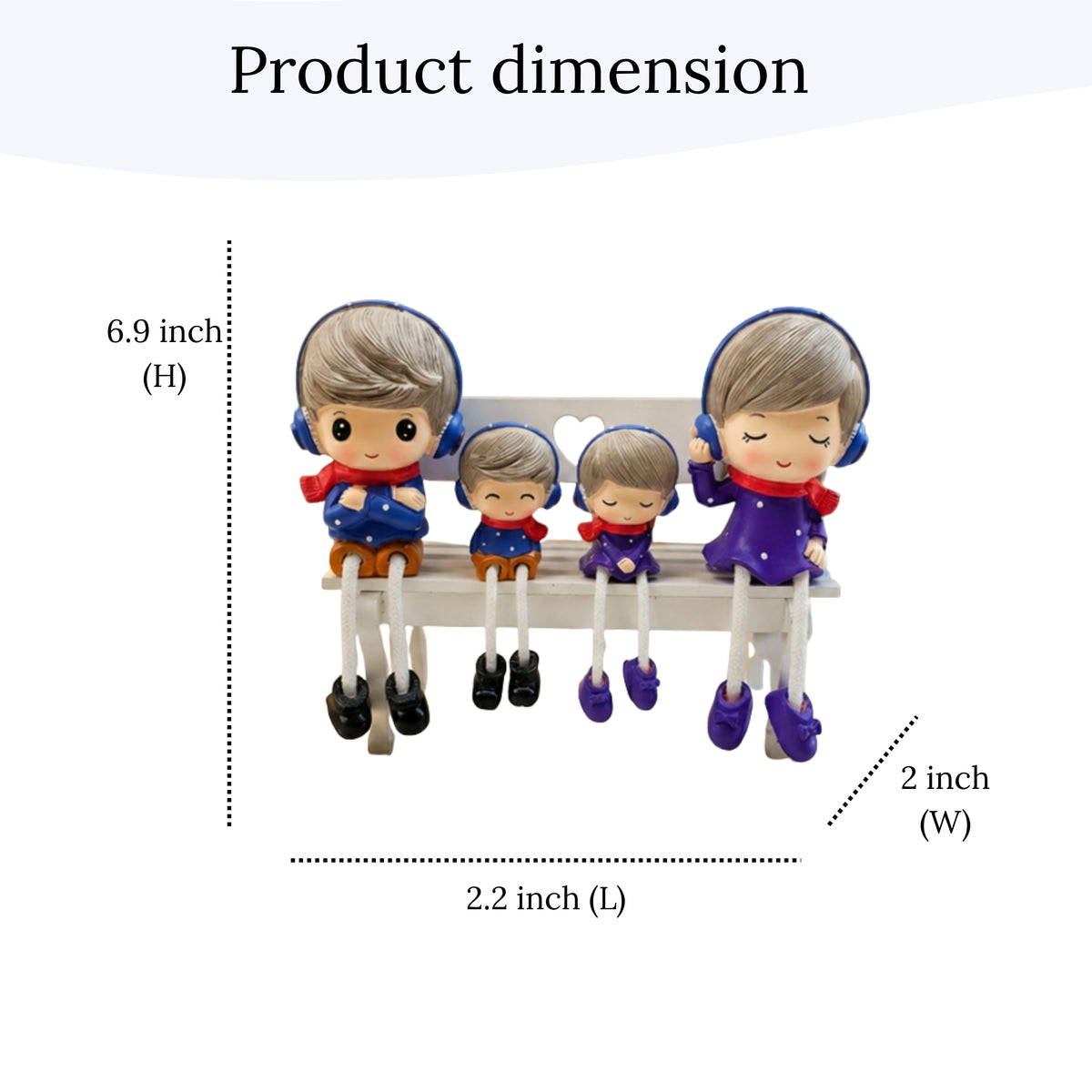Family of 4 Hanging Dolls with Rope Legs