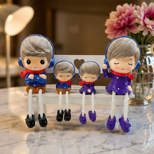 Family of 4 Hanging Dolls with Rope Legs