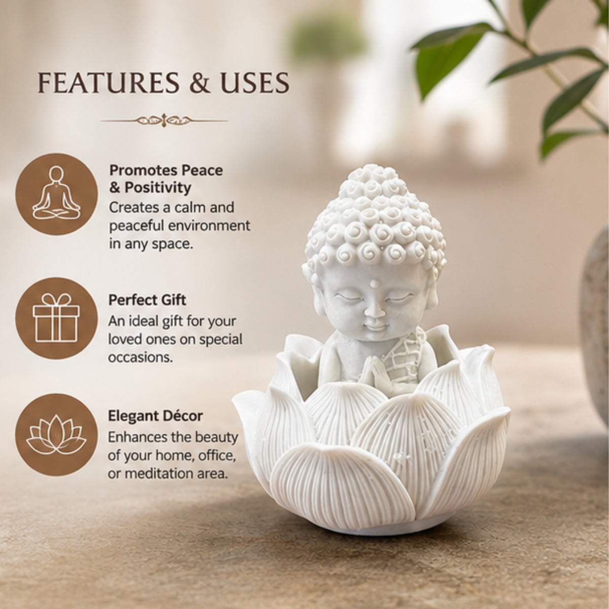 White Resin Monk on Lotus