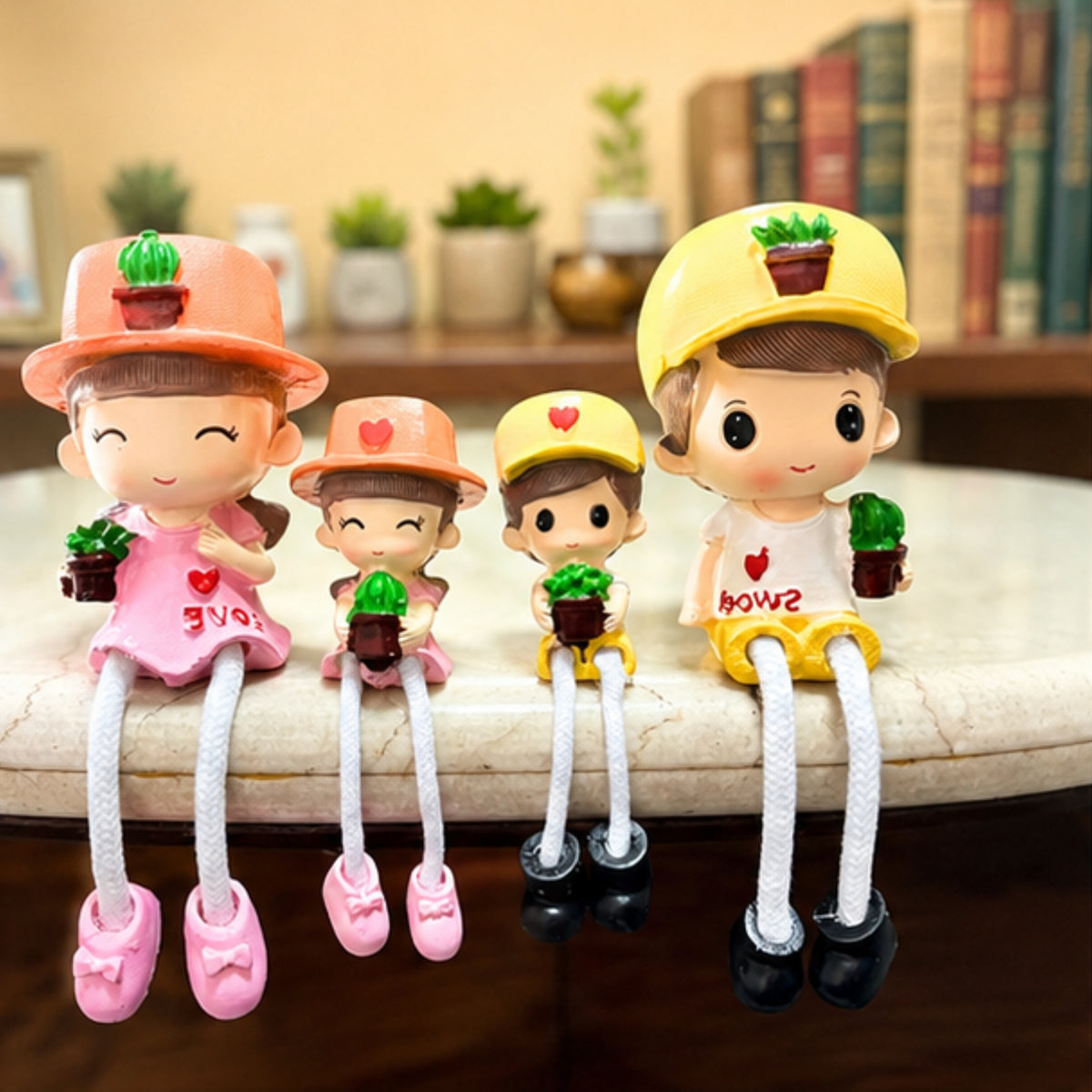 Family of 4 Shelf Hanging Dolls